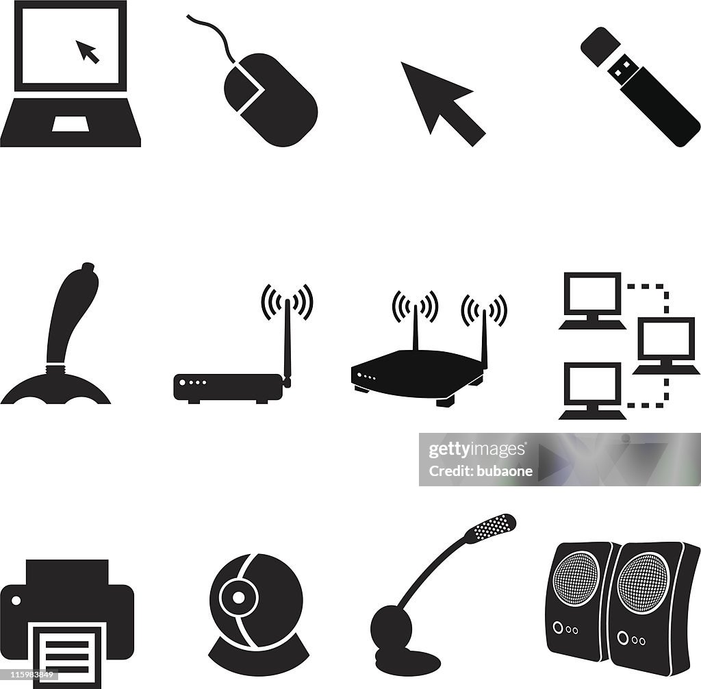 Computer Technology royalty free vector icon set