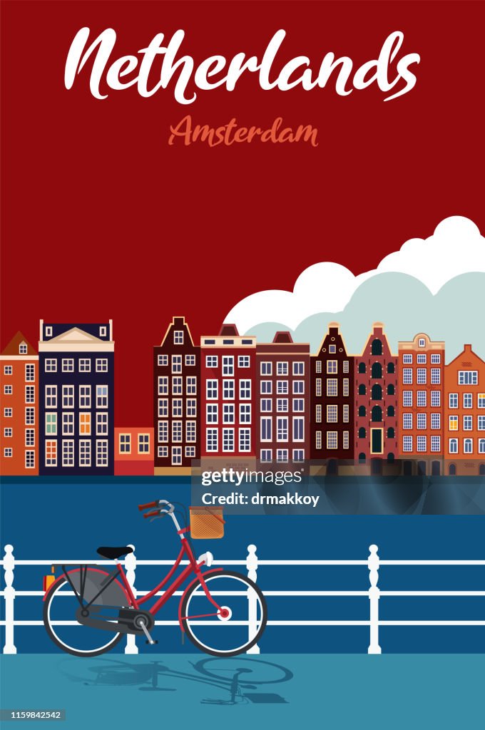 Netherlands cartoon map