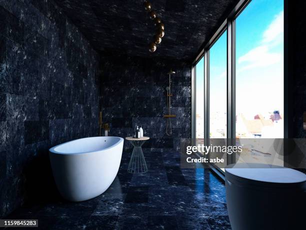 modern bathroom - dark marble stock pictures, royalty-free photos & images