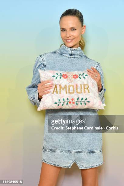 Model Natasha Poly attends the Bonpoint show as part of Paris Fashion Week on July 03, 2019 in Paris, France.