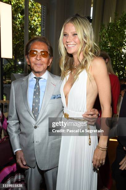 Valentino Garavani and Gwyneth Paltrow attend the Valentino Haute Couture Fall/Winter 2019 2020 show as part of Paris Fashion Week on July 03, 2019...