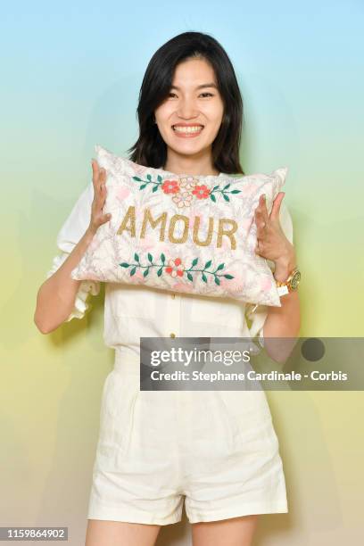 Model Kitty Zhang attends the Bonpoint show Spring Summer 2020 as part of Paris Fashion Week on July 03, 2019 in Paris, France.
