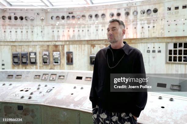 Designer Michael Michalsky poses backstage ahead of the Atelier Michalsky show during the Berlin Fashion Week Spring/Summer 2020 at ewerk on July 03,...