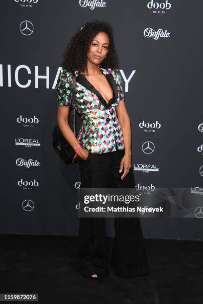 Milka Loff Fernandes attends the Atelier Michalsky show during the Berlin Fashion Week Spring/Summer 2020 at ewerk on July 03, 2019 in Berlin,...