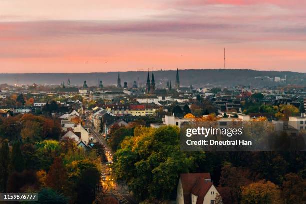 bonn city in autumn at sunset - bonn germany stock pictures, royalty-free photos & images