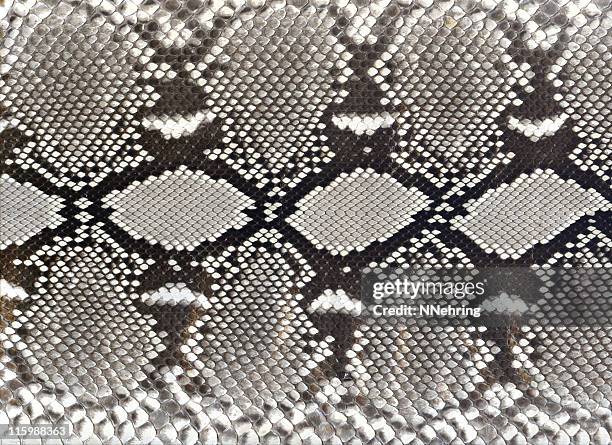 snake skin black and white pattern - spotted python stock pictures, royalty-free photos & images