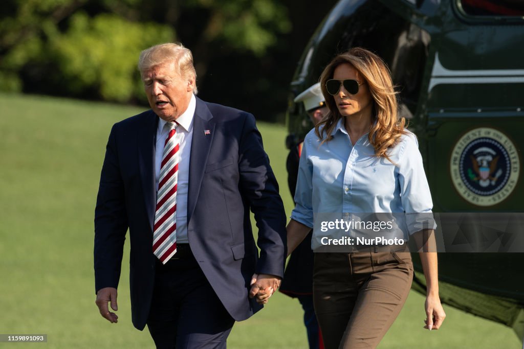 President Trump Returns To White House After New Jersey Travel