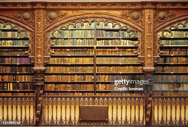 old library - bookshelf stockfoto's en -beelden