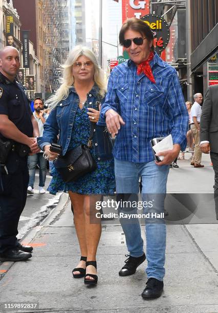 John Fogerty and wife Julie Lebiedzinski are seen outside good morning america on August 5, 2019 in New York City.