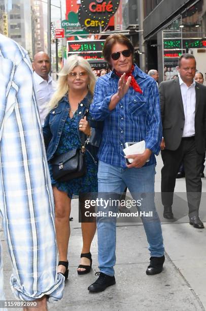 John Fogerty and wife Julie Lebiedzinski are seen outside Good Morning America on August 5, 2019 in New York City.