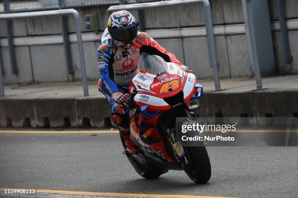 Australian rider Jack Miller of Italian Team Octo Pramac Racing ride during Czech Test after Czech GP , on August 5, 2019.