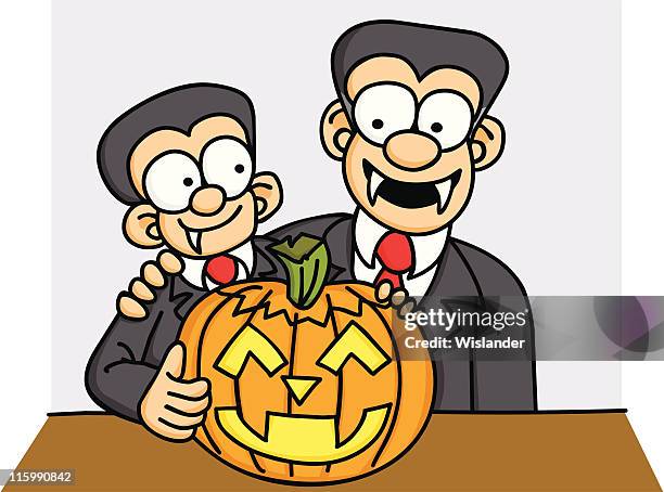 vampire halloween - family teeth stock illustrations
