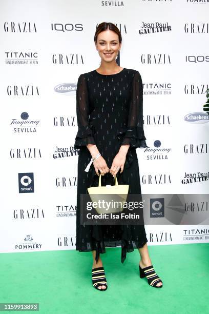 German actress Janina Uhse during the Grazia Fashion Night at Titanic Hotel on July 3, 2019 in Berlin, Germany.