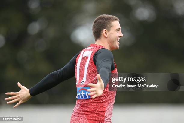 Darcy Cameron during a Sydney Swans AFL training session at Lakeside Oval on July 04, 2019 in Sydney, Australia.