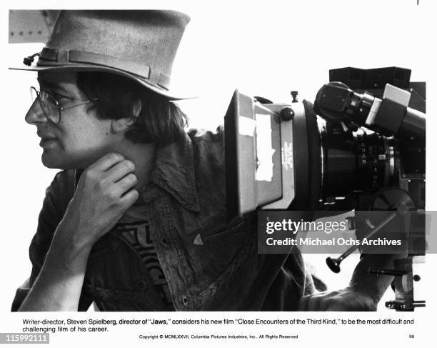 Director Steven Spielberg on the set of the Columbia Pictures production of 'Close Encounters of the Third Kind' in 1977 i.