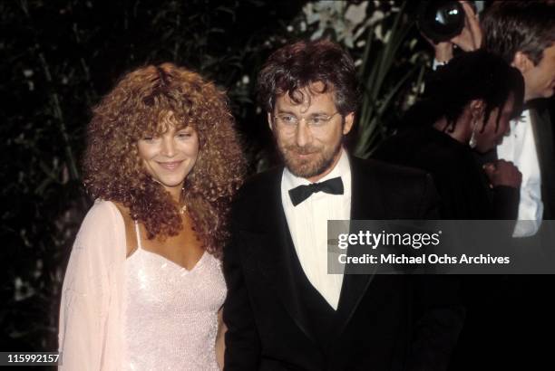 Director Steven Spielberg and wife, actress Amy Irving attend an event in 1986 in Los Angeles, California.