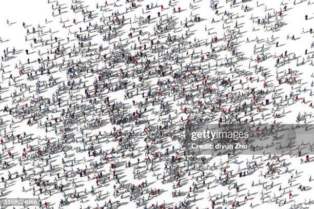 crowd people,3d render - aerial crowd stock-fotos und bilder