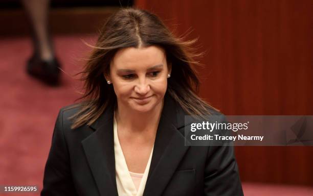 Senator Jacqui Lambie during a division in the Senate at Parliament House on July 04, 2019 in Canberra, Australia. Prime Minister Scott Morrison is...