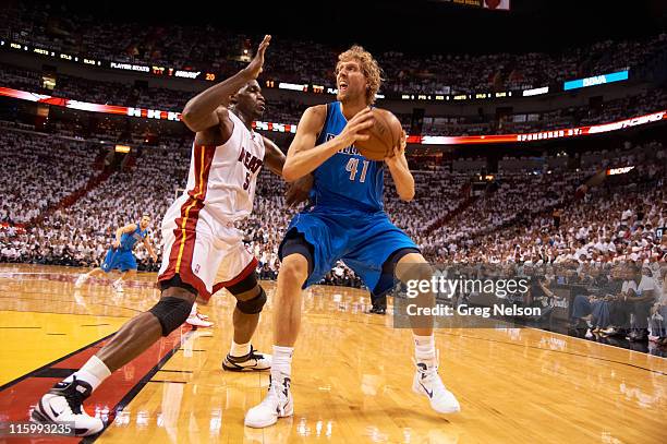 Finals: Dallas Mavericks Dirk Nowitzki in action vs Miami Heat at American Airlines Arena. Game 6. Miami, FL 6/12/2011 CREDIT: Greg Nelson