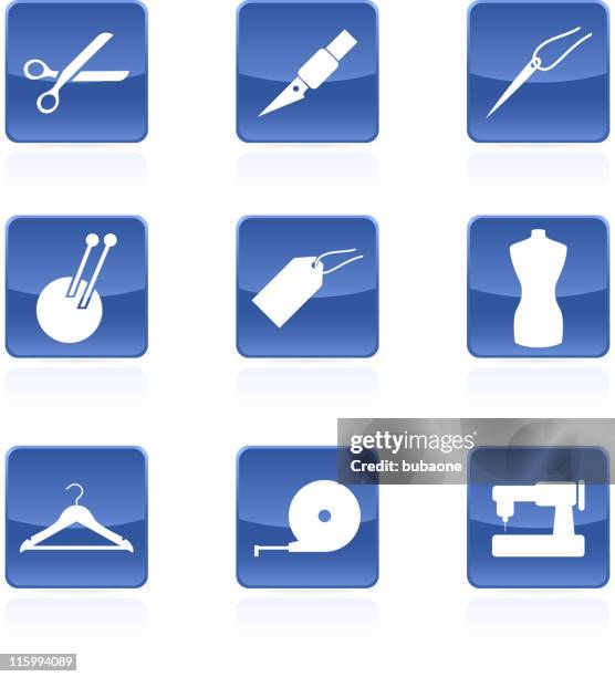 garment or sewing icon set on white background - yard stick stock illustrations