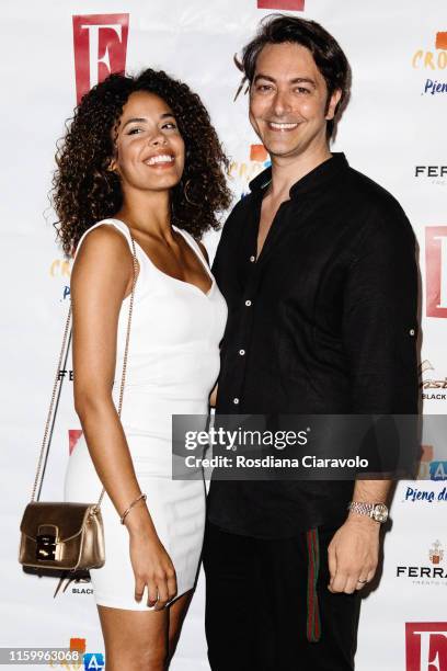 Martina Hamdy and Alex Pacifico attends the F Magazine Party at Filippo La Mantia Oste e Cuoco restaurant on July 03, 2019 in Milan, Italy.