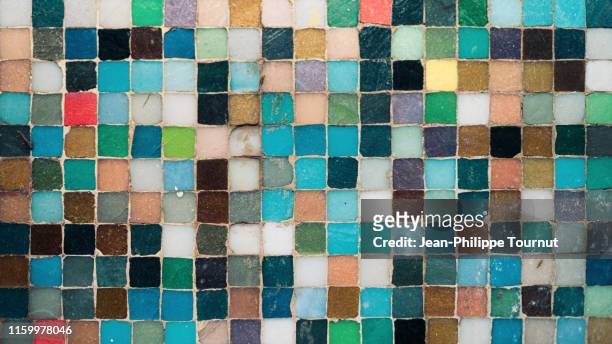colorful pixel-like tiles on a wall, istanbul, turkey - turkey middle east stock pictures, royalty-free photos & images