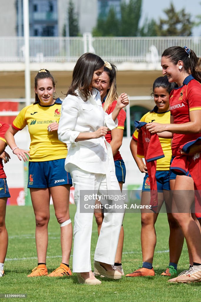 Queen Letizia Of Spain Attends The Training of The Rugby 7 Female National Team