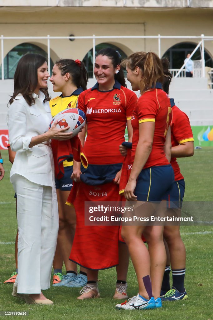 Queen Letizia Of Spain Attends The Training of The Rugby 7 Female National Team