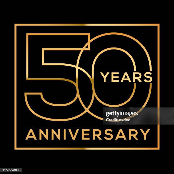 50 jahre jubiläum - goldener hochzeitstag stock-grafiken, -clipart, -cartoons und -symbole