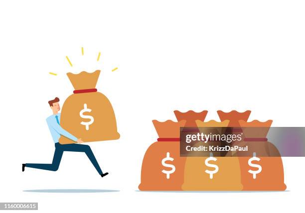 ilustraciones, imágenes clip art, dibujos animados e iconos de stock de ahorro de dinero - bolsa de dinero
