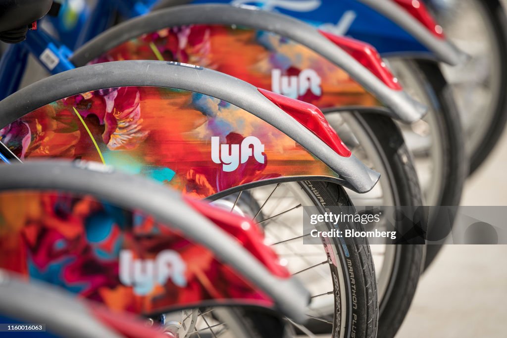 Lyth Rides Logo The Lyft Inc. logo is seen on electric bicycles in Oakland,... News ...