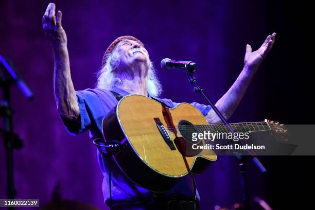 Rock and Roll Hall of Fame member David Crosby, founding member of The Byrds and Crosby, Stills and Nash, performs onstage during the California Saga...