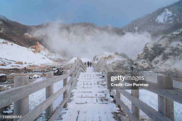 jigokudani (hell valley) noboribetsu national park , hokkaido , japan - jigokudani nagano stock pictures, royalty-free photos & images