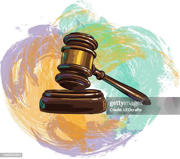 judge gavel drawing - gavel stock illustrations