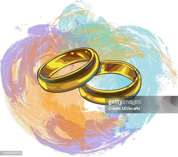 wedding rings drawing - engagement ring clipart stock illustrations