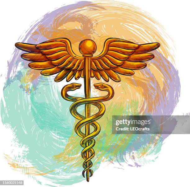 caduceus drawing - caduceus stock illustrations
