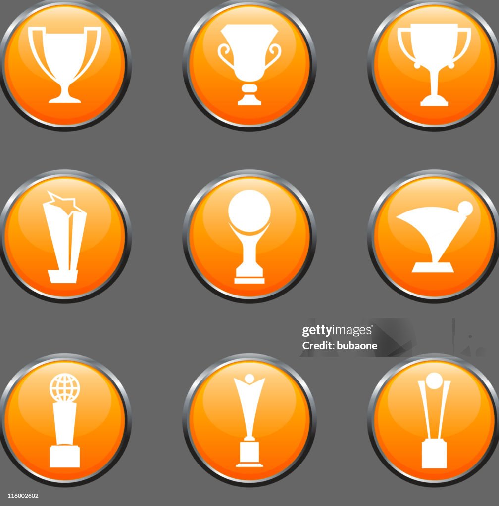 Trophy award royalty free vector icon set