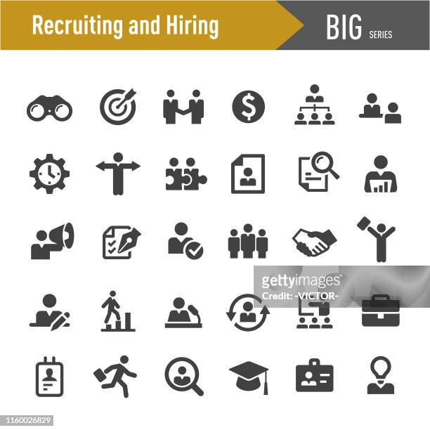rekrutierungs- und einstellungssymbole - big series - berufliche beschäftigung stock-grafiken, -clipart, -cartoons und -symbole