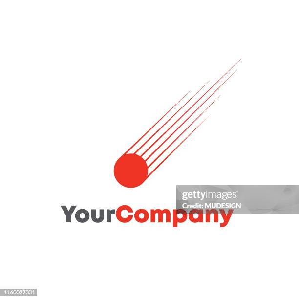 illustrazioni stock, clip art, cartoni animati e icone di tendenza di icona del contorno meteorite in caduta - meteor logo with o