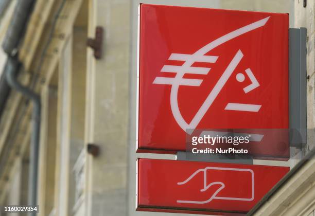 Logo of Societe Generale bank. On Wednesday, July 31 in Bayeux, Calvados, Normandy, France.