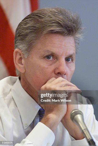 Congressmen Gary Condit attends a hearing of the House Agriculture Committee on Capitol Hill July 17, 2001 in Washington, DC. Condit, haunted by the...