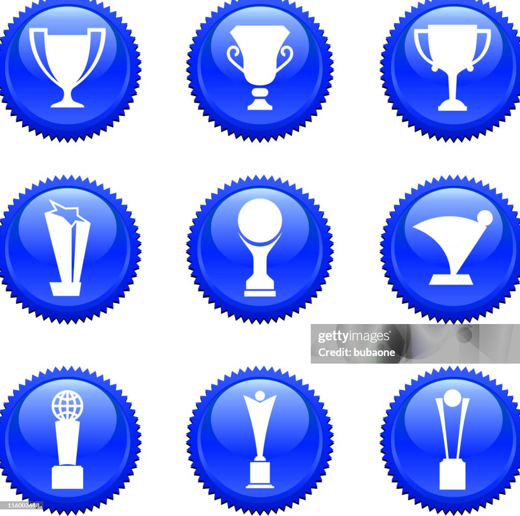 Trophy award royalty free vector icon set