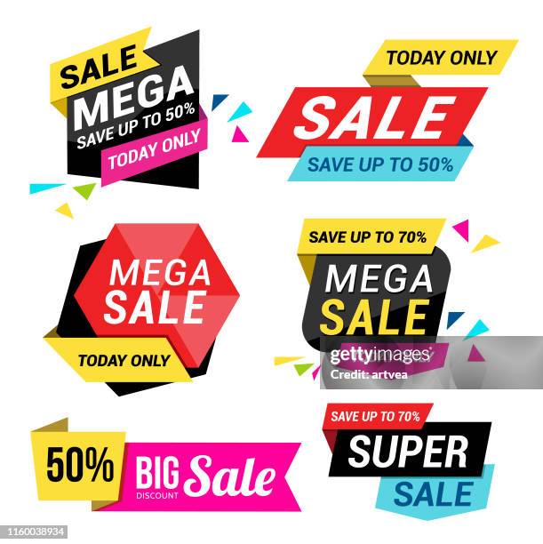 sale tags - red button stock illustrations