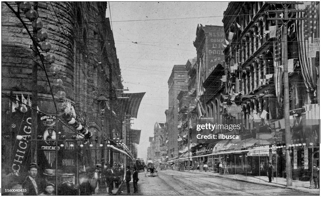 Antique black and white photo of Cincinnati, Ohio: Vine Street