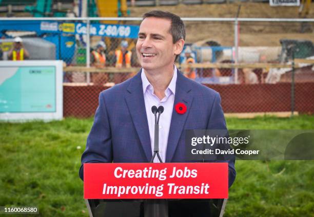 November 9: Dalton McGuinty and Rob Ford address the media after they visited an Eglinton-Scarborough Crosstown LRT construction site at Keelesdale...