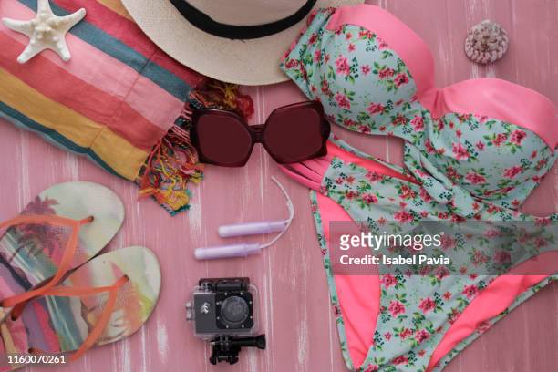 woman beach accessories. summer concept - mens fashion wallpaper bildbanksfoton och bilder