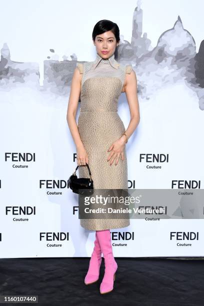 Hikari Mori attends the Cocktail at Fendi Couture Fall Winter 2019/2020 on July 04, 2019 in Rome, Italy.