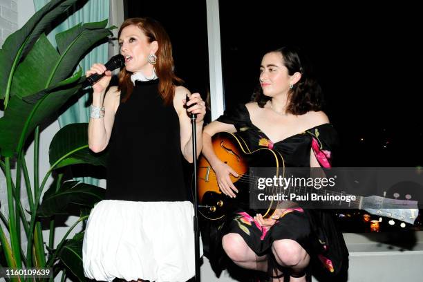 Julianne Moore and Abby Quinn attend Chopard And The Cinema Society Host The After Party For Sony Pictures Classics' "After The Wedding" at The Crown...