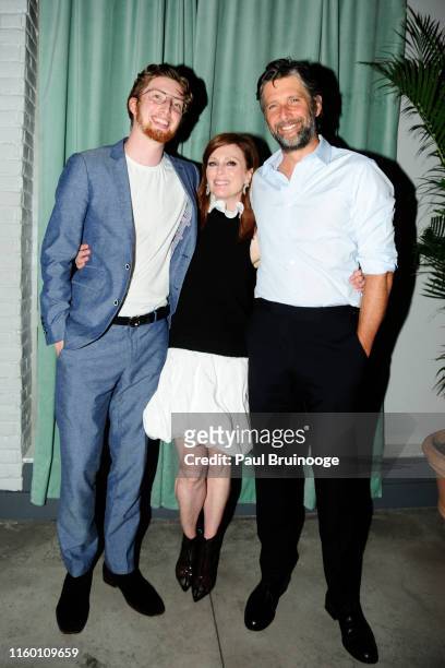 Caleb Freundlich, Julianne Moore and Bart Freundlich attend Chopard And The Cinema Society Host The After Party For Sony Pictures Classics' "After...