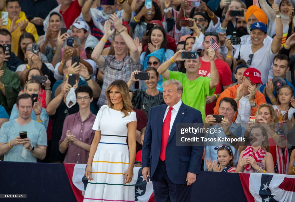 President Trump Delivers Address At Lincoln Memorial On Independence Day